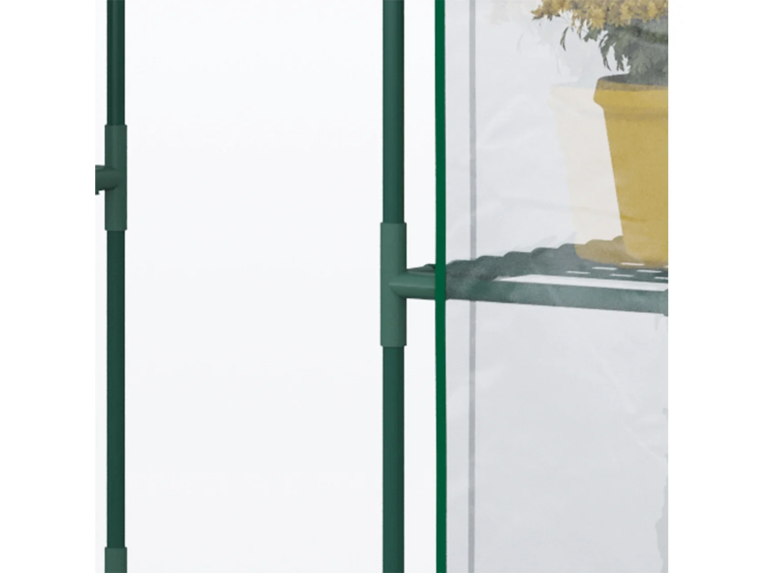 Tunnelkas met 6 planken, stalen frame, transparant (142x73x195cm)