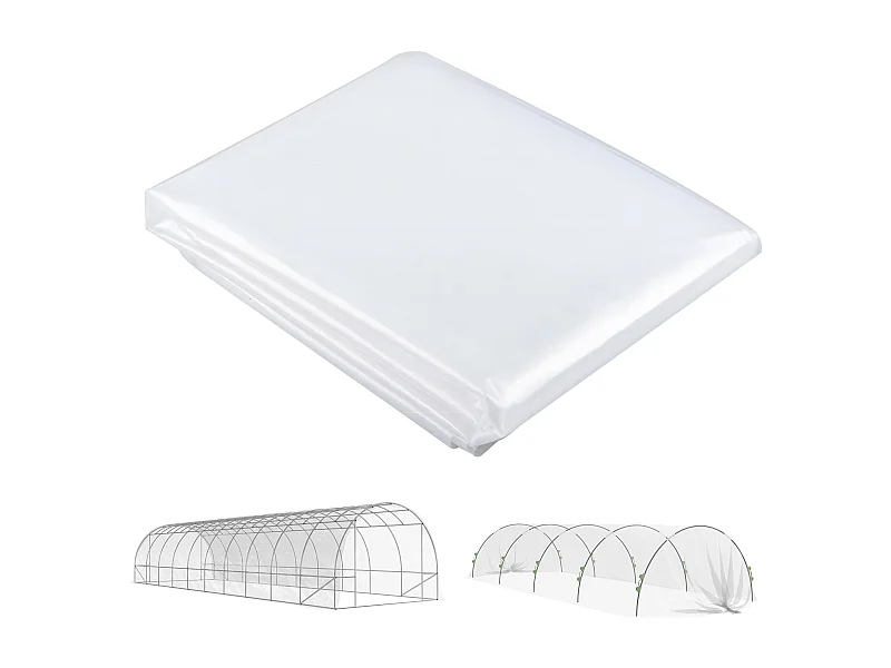 Film pour serre, étanche, avec protection UV, plastique transparent, 6x10 m (1000x600x1 cm)