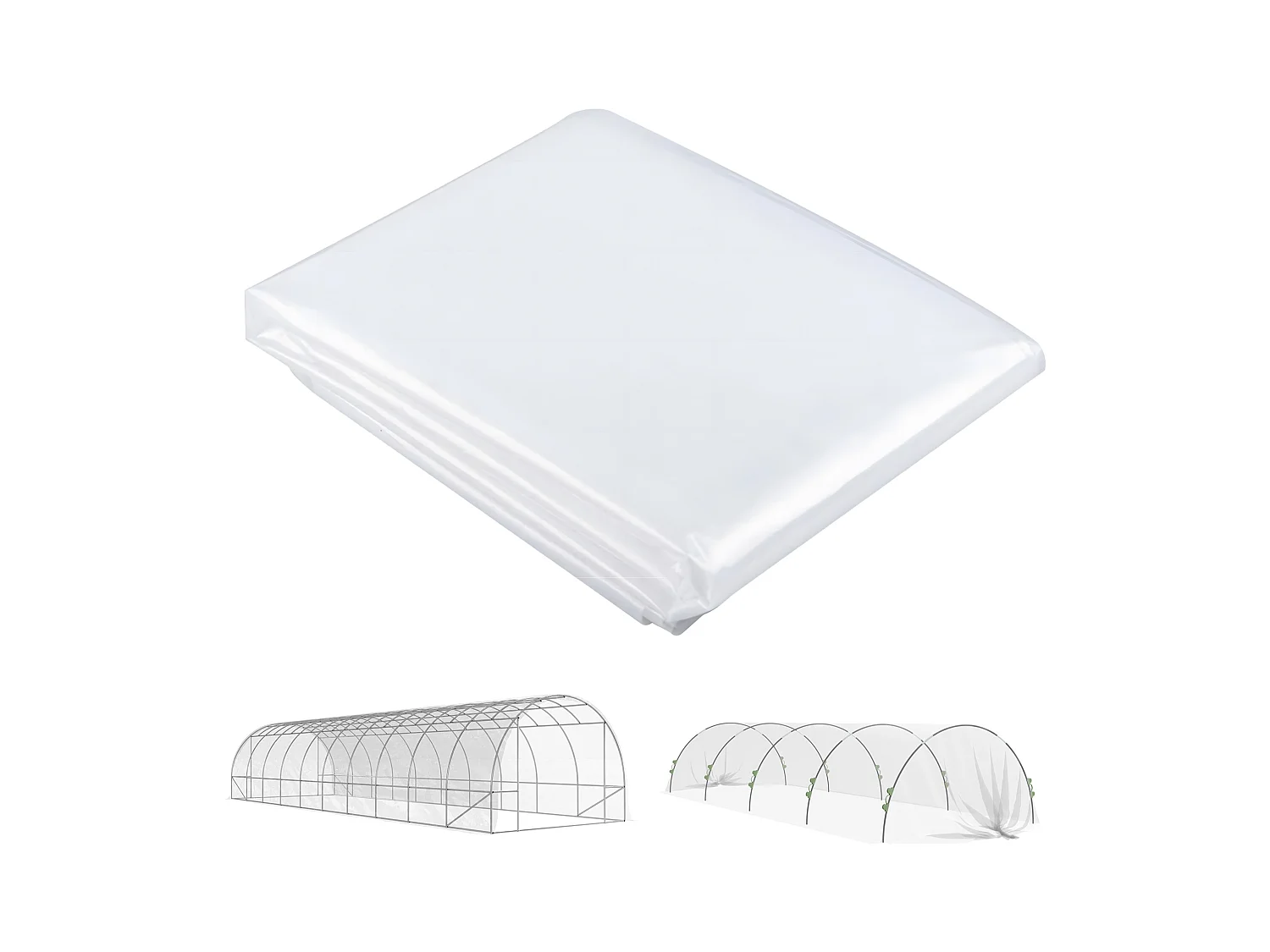 Film pour serre, étanche, avec protection UV, plastique transparent, 6x10 m (1000x600x1 cm)