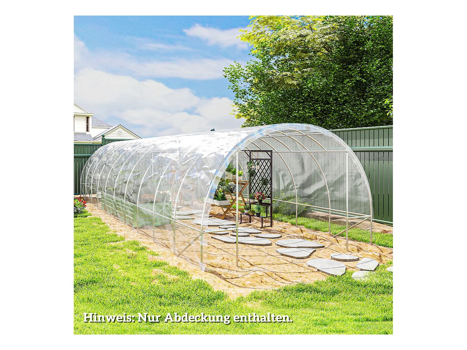 Film pour serre, étanche, avec protection UV, plastique transparent, 6x10 m (1000x600x1 cm)