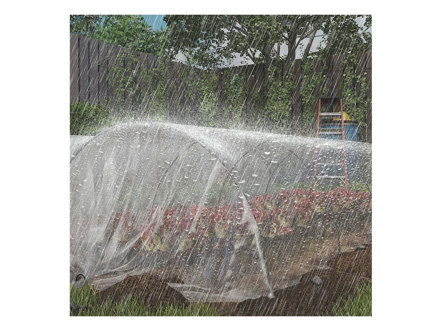 Film pour serre, étanche, avec protection UV, plastique transparent, 6x10 m (1000x600x1 cm)