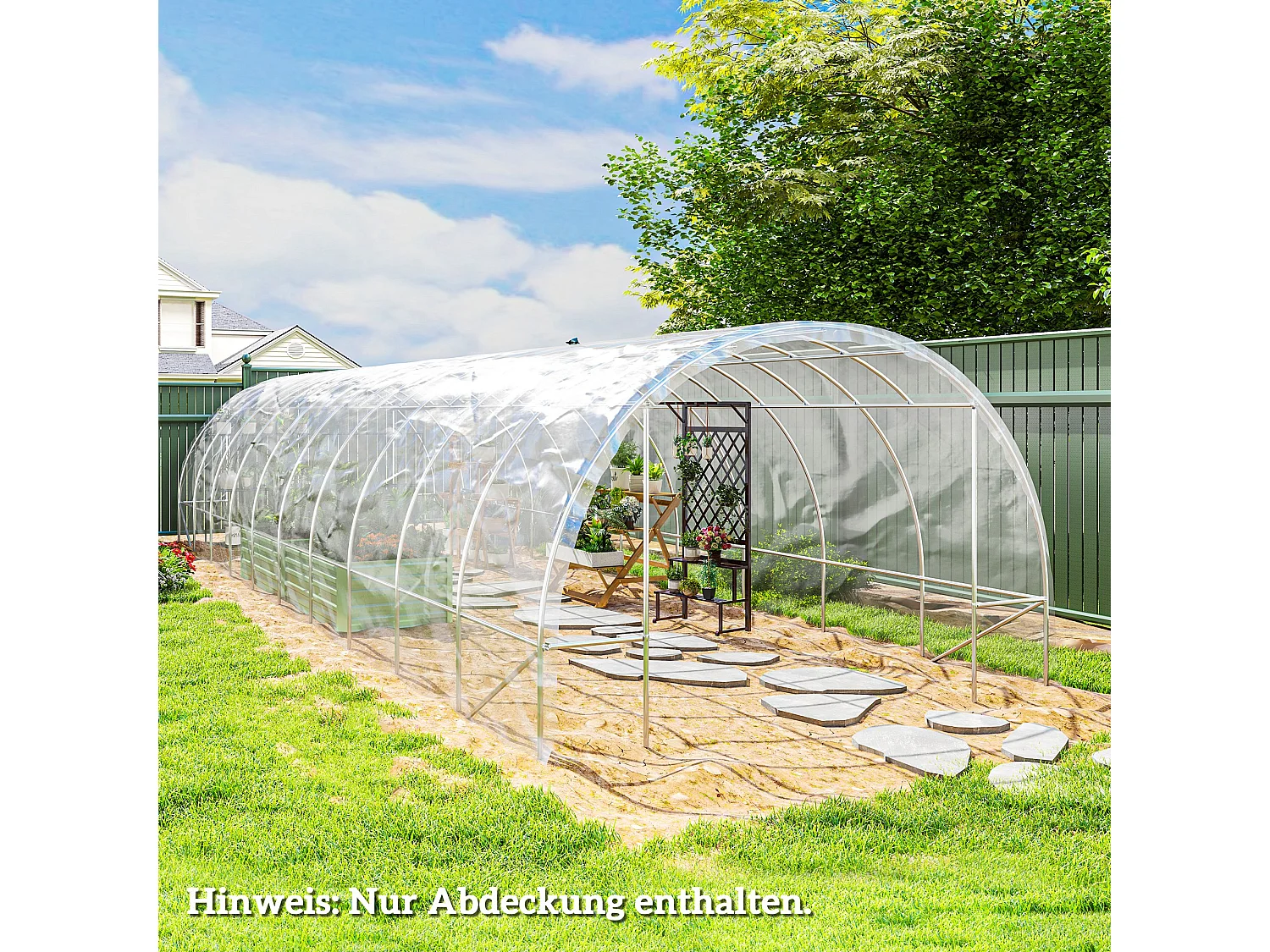 Film pour serre, étanche, avec protection UV, plastique transparent, 6x10 m (1000x600x1 cm)