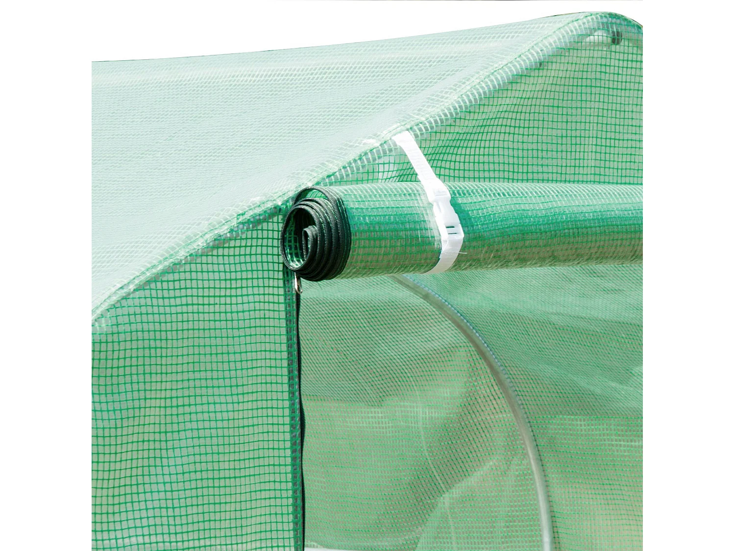 Serre tunnel 6x3x2 m, avec 8 fenêtres, porte à enroulement, parois latérales enroulables, structure en acier, vert (590x300x200 cm)
