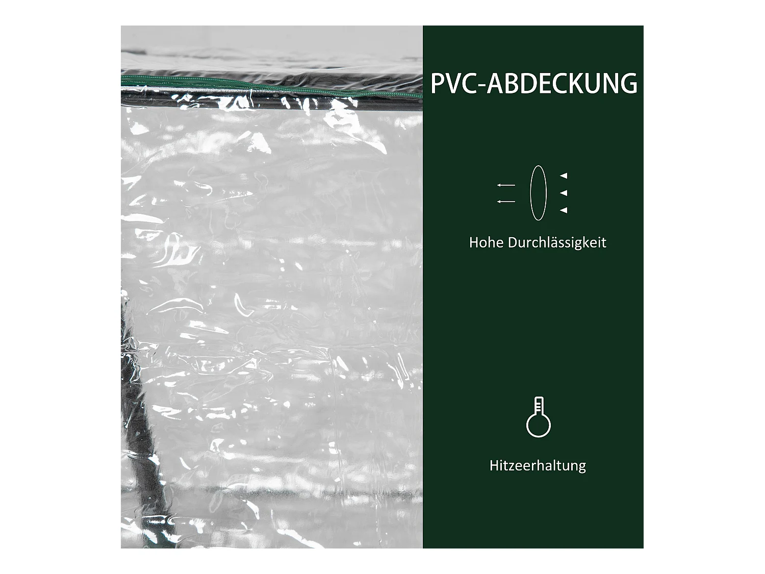 Serre en PVC avec fenêtre, structure acier, transparente (120x60x60cm)