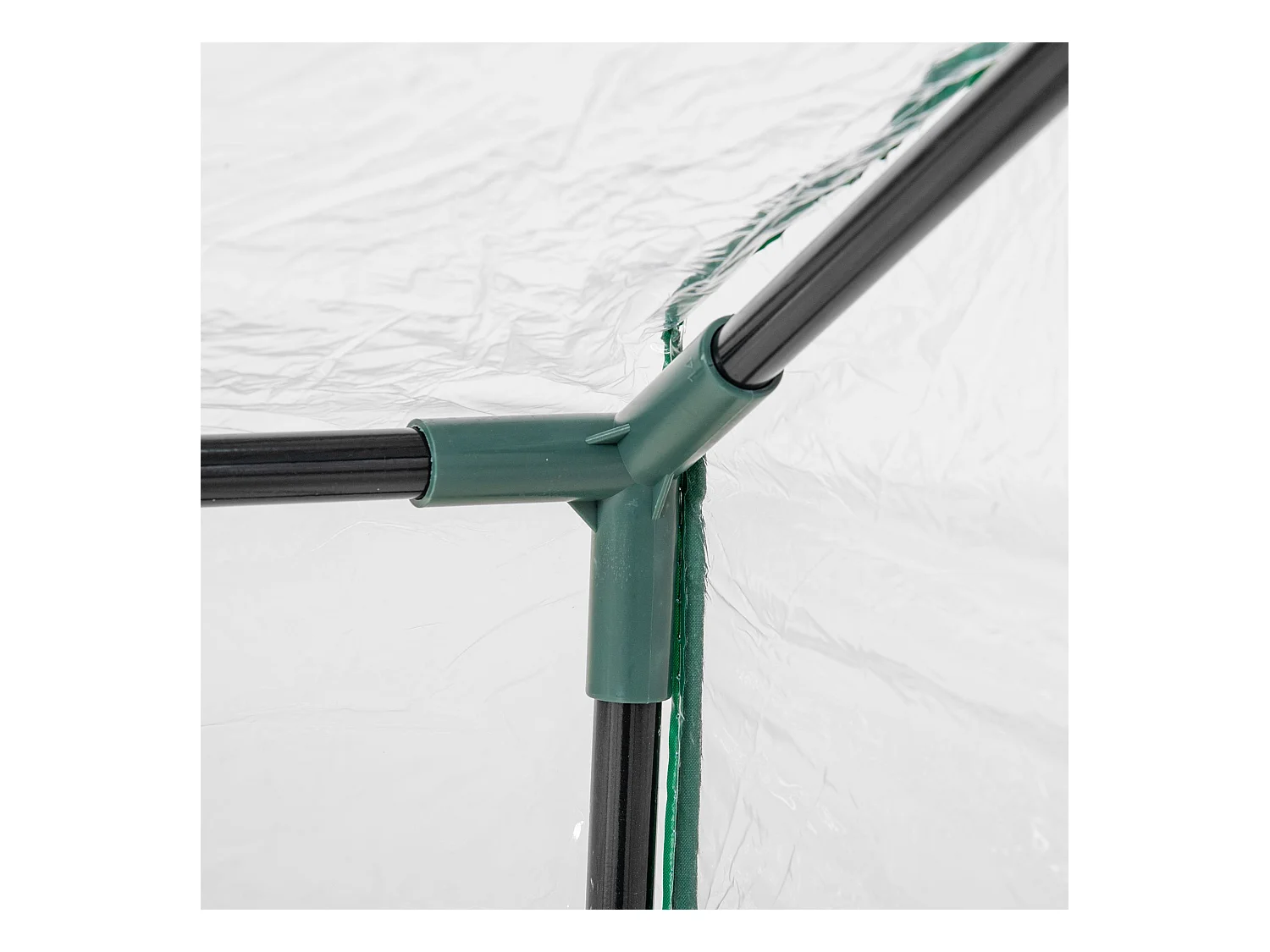 Serre en PVC avec fenêtre, structure acier, transparente (120x60x60cm)