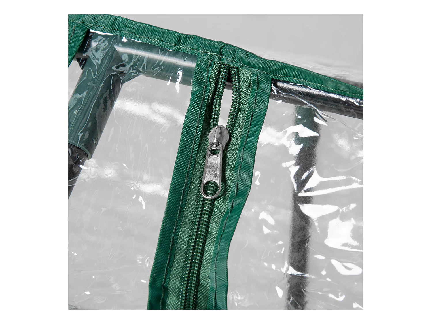 Serre en PVC avec fenêtre, structure acier, transparente (120x60x60cm)