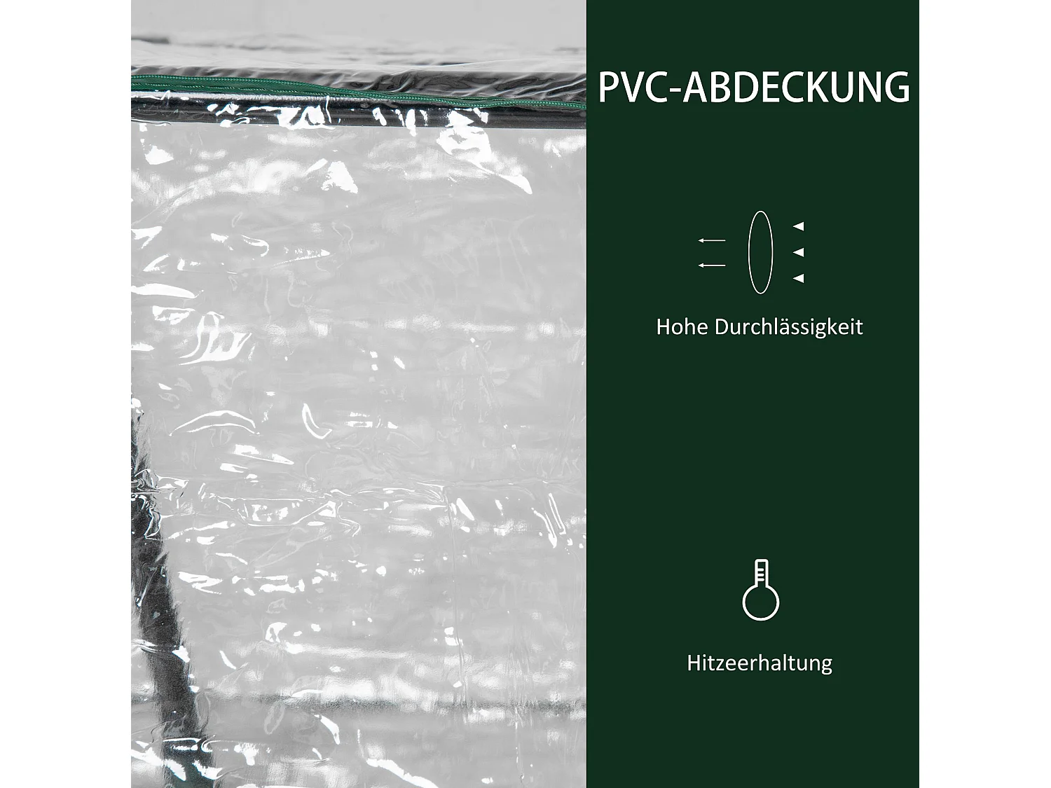 Serre en PVC avec fenêtre, structure acier, transparente (120x60x60cm)