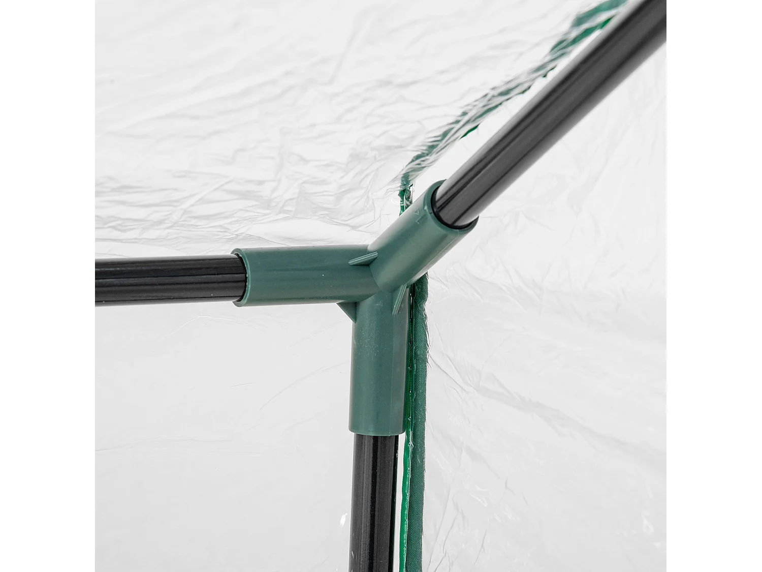 Serre en PVC avec fenêtre, structure acier, transparente (120x60x60cm)