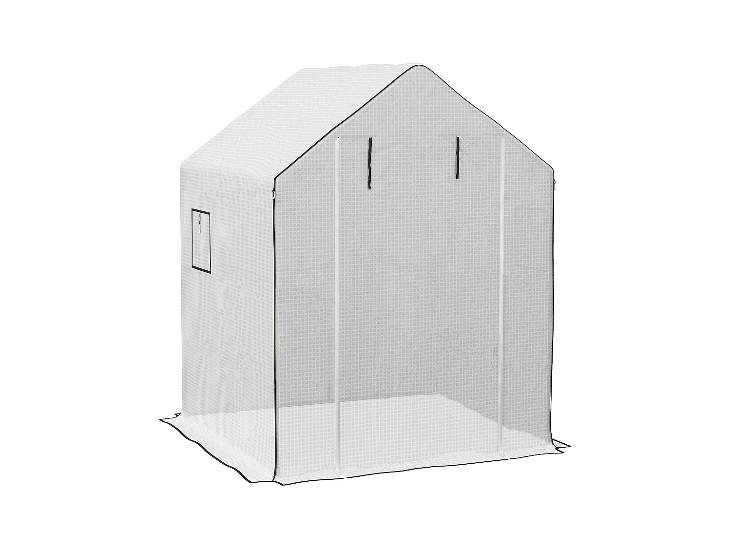 Film de remplacement pour serre, PE renforcé 135g/m², avec fenêtre latérale et porte enroulable, blanc (140x143x190cm)