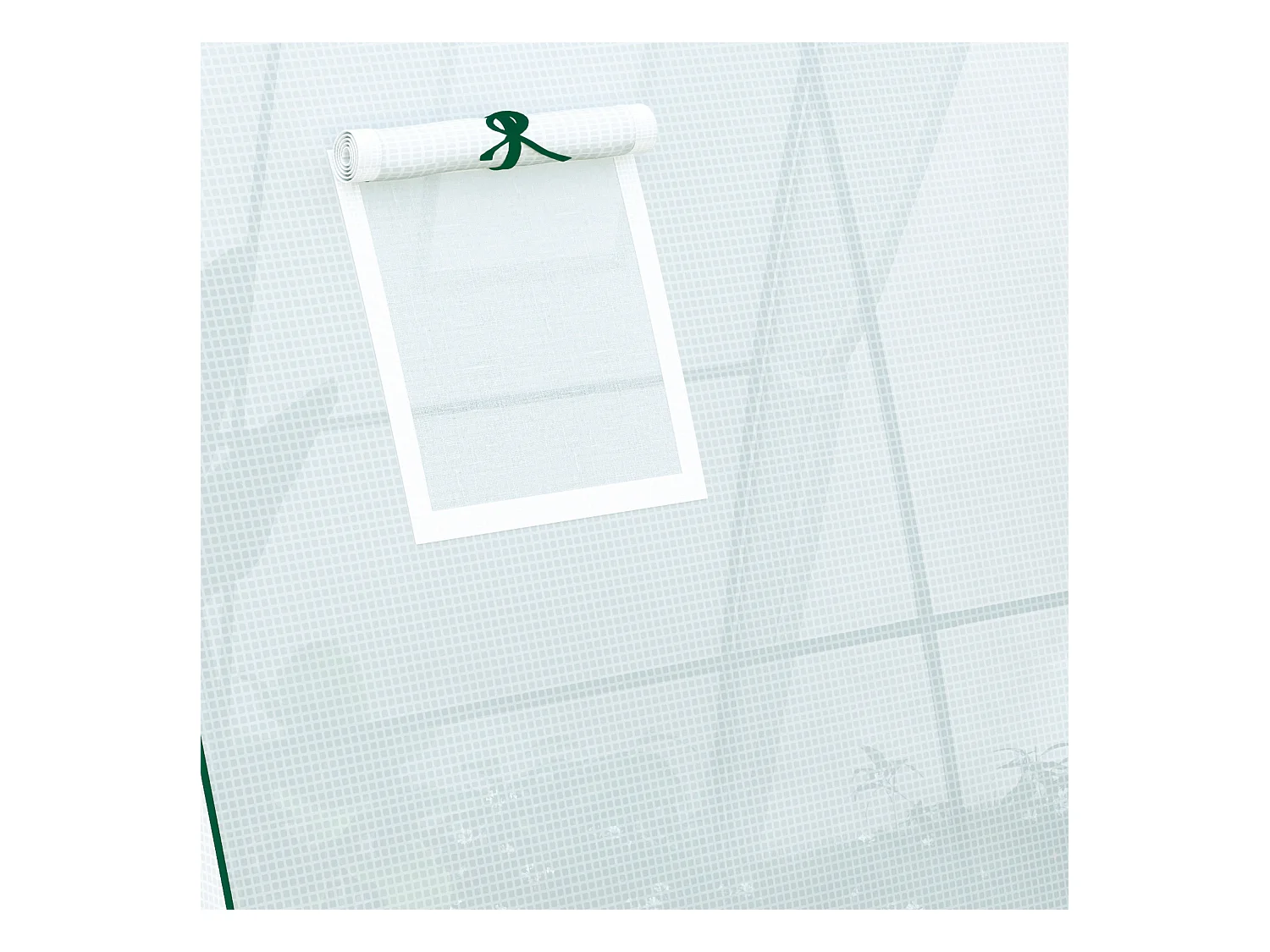 Tuinkas met roldeur, 2 ramen, versterkt doek, stalen frame, wit (180x180x200cm)