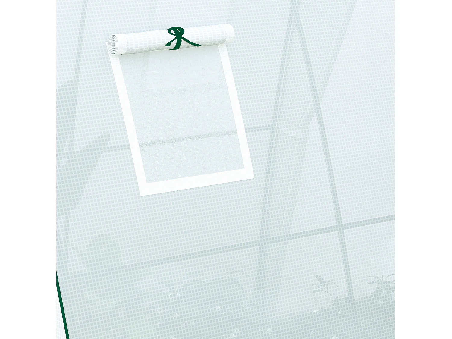 Serre de jardin avec porte roulante, 2 fenêtres, toile renforcée, cadre acier, blanche (180x180x200cm)