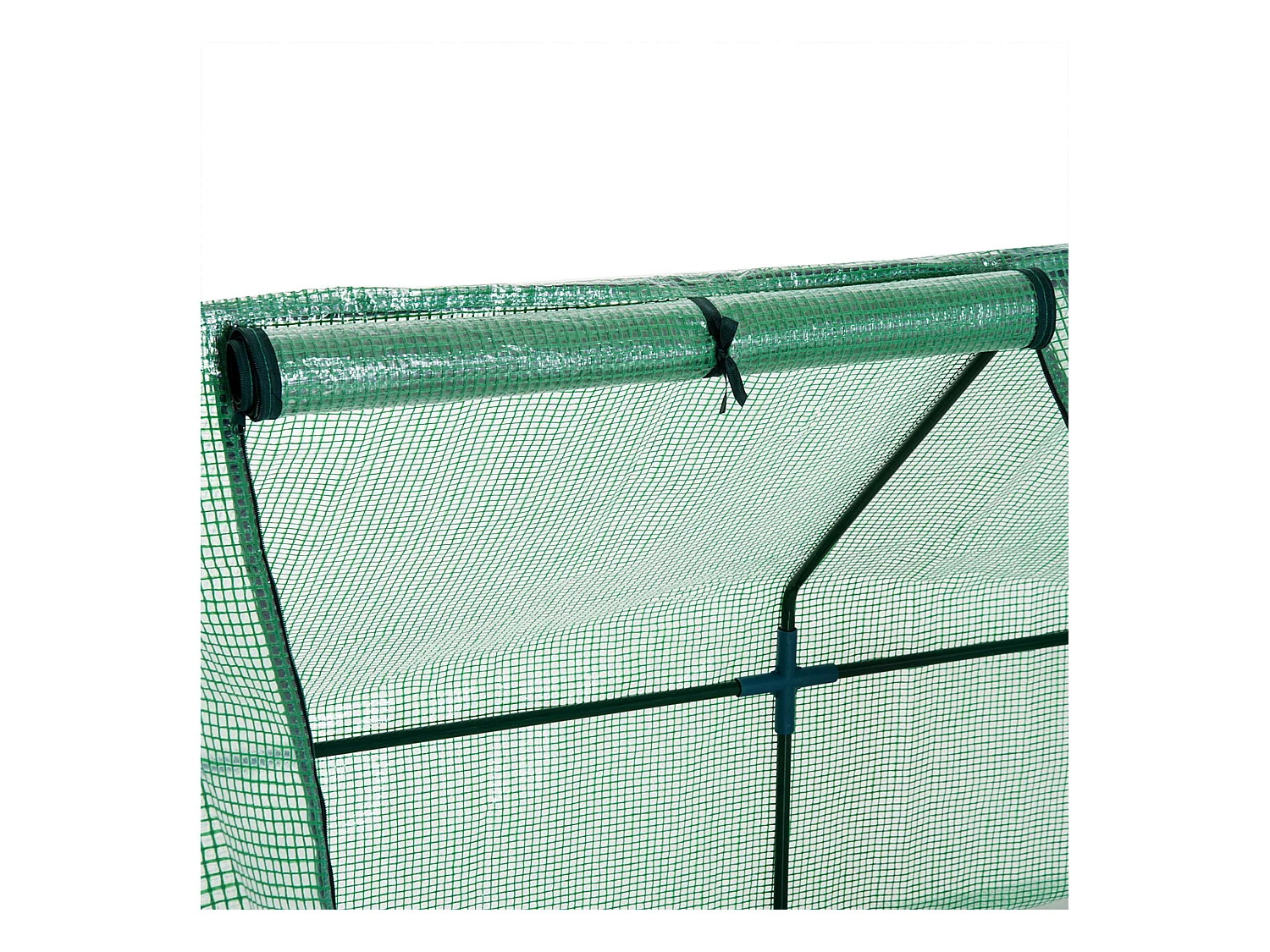 Tuinkas voor planten, gemaakt van staal, weerbestendig PE, groen (270x90x90 cm)