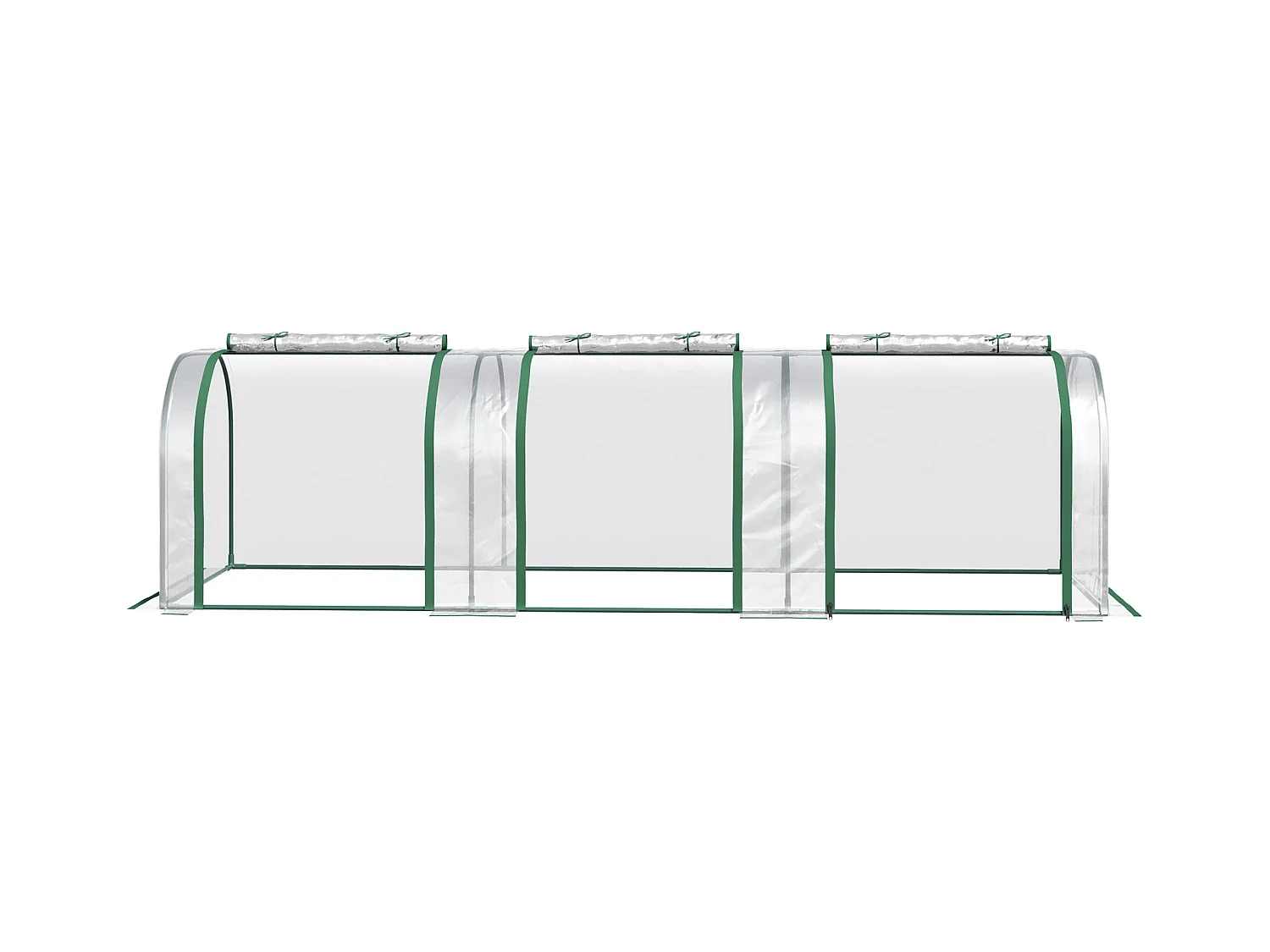 Serre de jardin tunnel, avec porte, PVC transparent, acier (295x100x80 cm)