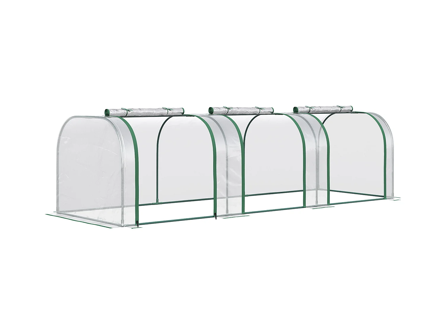 Serra a tunnel, con porta, PVC trasparente, acciaio (295x100x80 cm)