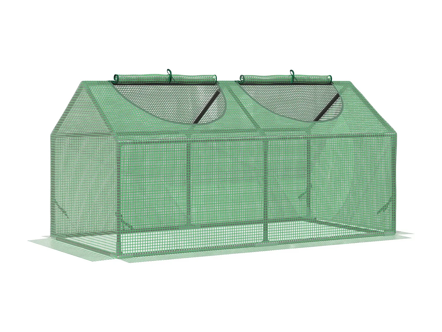 Serre de jardin mini, avec fenêtres roulables, en PE, pour tomates et plantes, verte (120x60x60 cm)