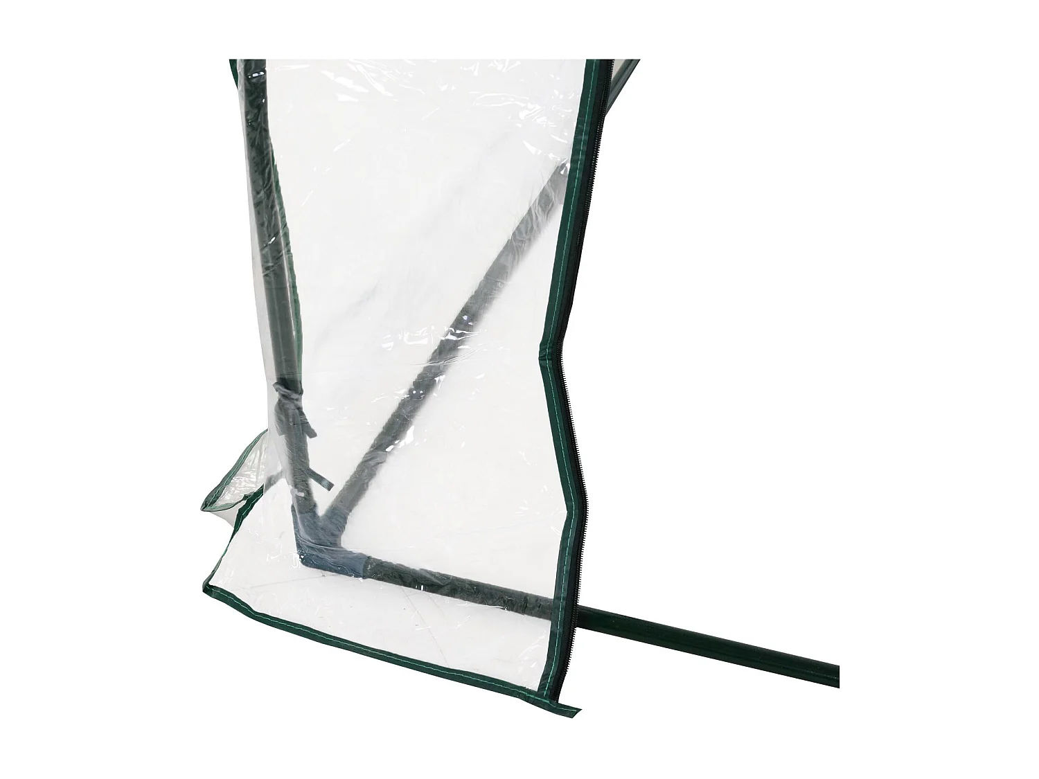 Tuinkas met deur, stalen frame, transparant PVC, lichtgewicht (250x100x80cm)