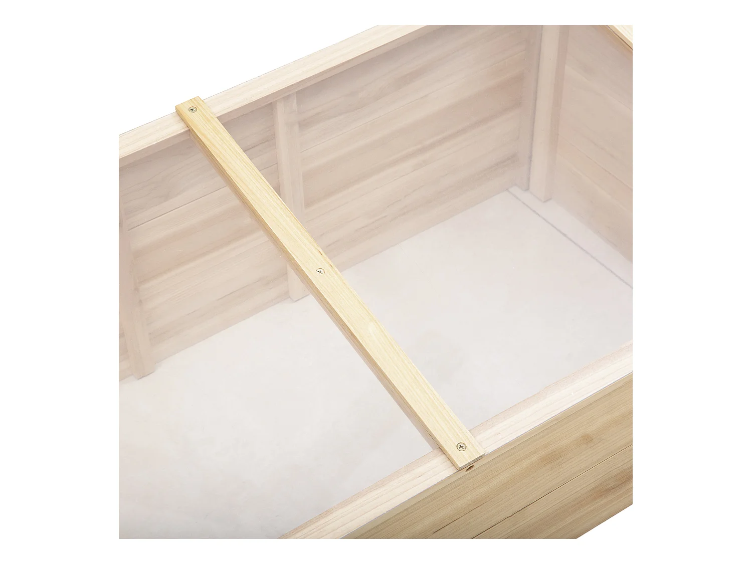 Serre de Jardin en Bois avec Couverture en Polycarbonate, Système de Plantation, Naturel (100x50x35 cm)