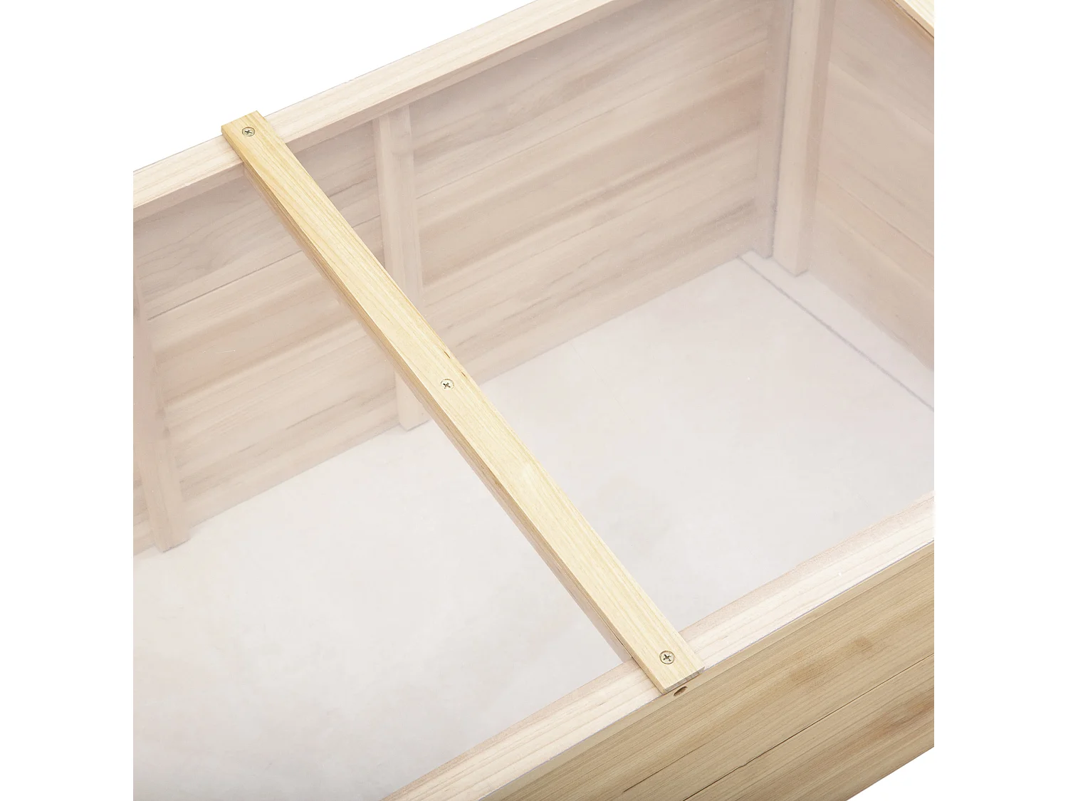 Serre de Jardin en Bois avec Couverture en Polycarbonate, Système de Plantation, Naturel (100x50x35 cm)