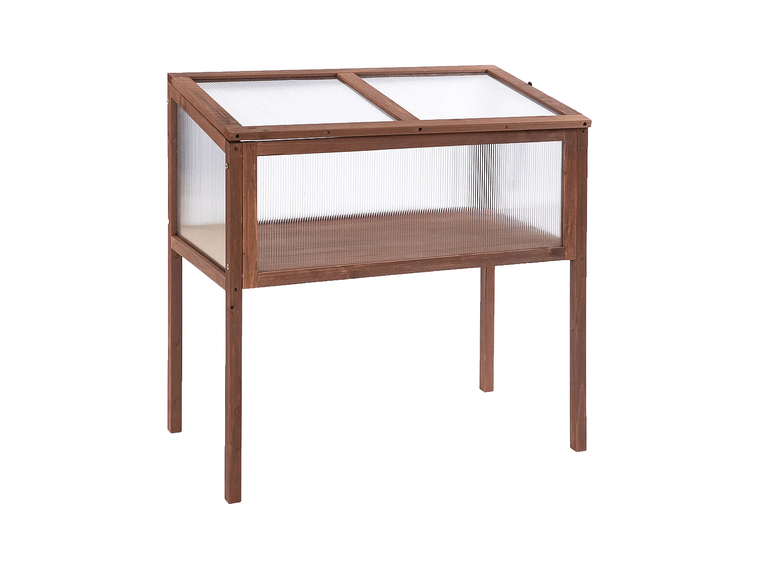 Serre de jardin avec couverture transparente, en bois et PC, pour légumes et plantes, brun (90x50x93 cm)