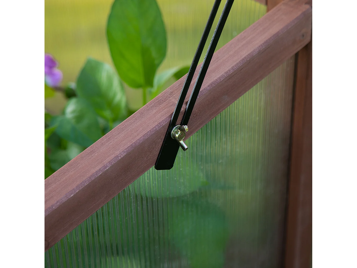 Serre de jardin avec couverture transparente, en bois et PC, pour légumes et plantes, brun (90x50x93 cm)