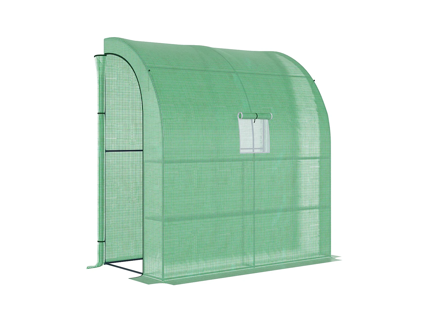 Kunststof kas, met 2 deuren, UV, staal & PE, groen (200x100x215 cm)