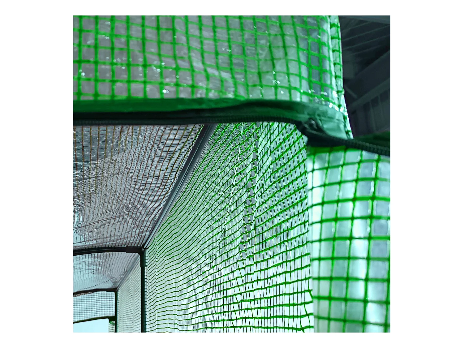 Kunststof kas, met 2 deuren, UV, staal & PE, groen (200x100x215 cm)
