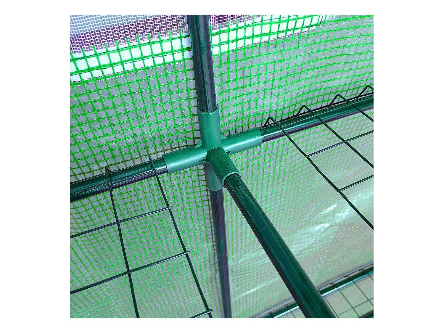 Kunststof kas, met 2 deuren, UV, staal & PE, groen (200x100x215 cm)