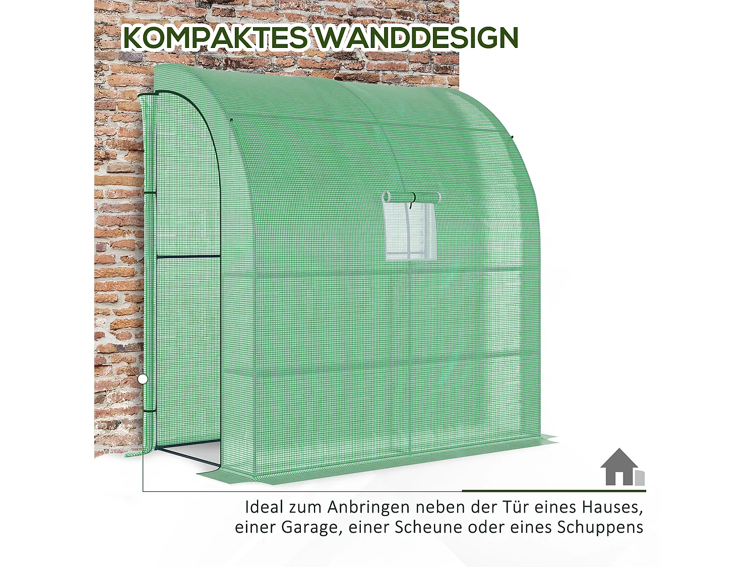 Serre en plastique, avec 2 portes, UV, acier & PE, vert (200x100x215 cm)