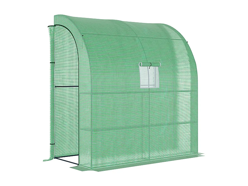 Serre en plastique, avec 2 portes, UV, acier & PE, vert (200x100x215 cm)