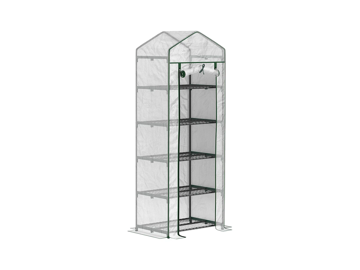 Serra con porta avvolgibile, ripiani, metallo, bianco (69x49x193 cm)
