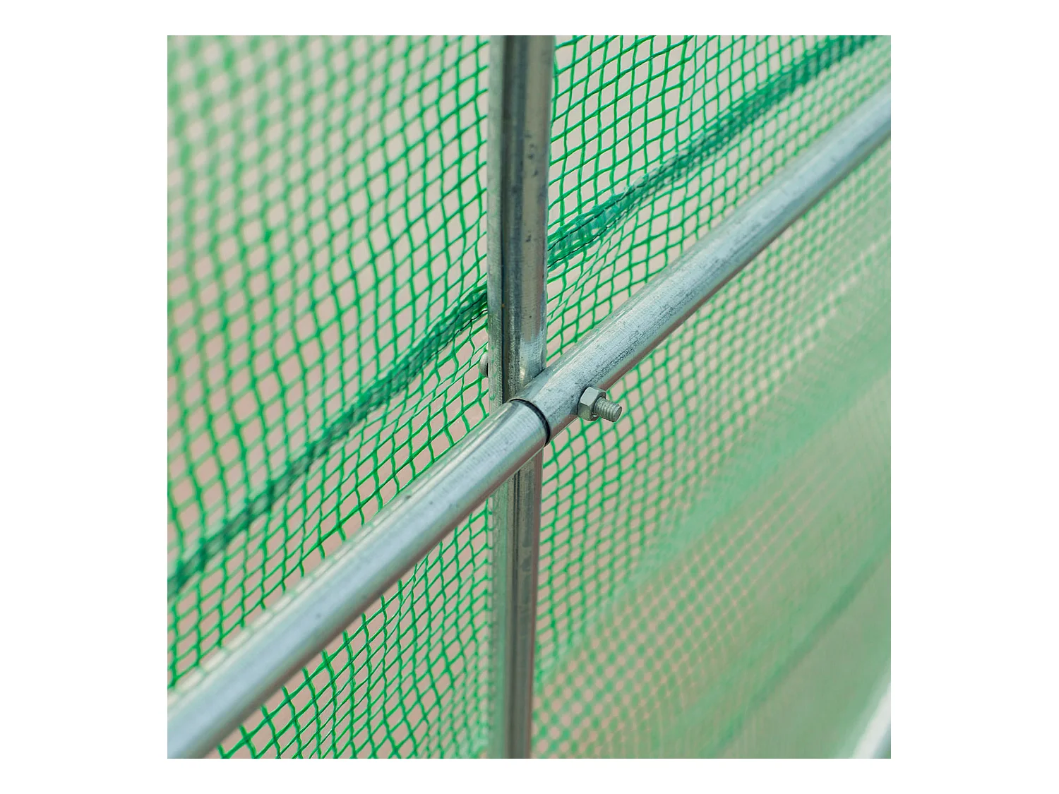 Serre tunnel pour tomates avec fenêtres, structure en acier, polyester, vert (445x190x200 cm)