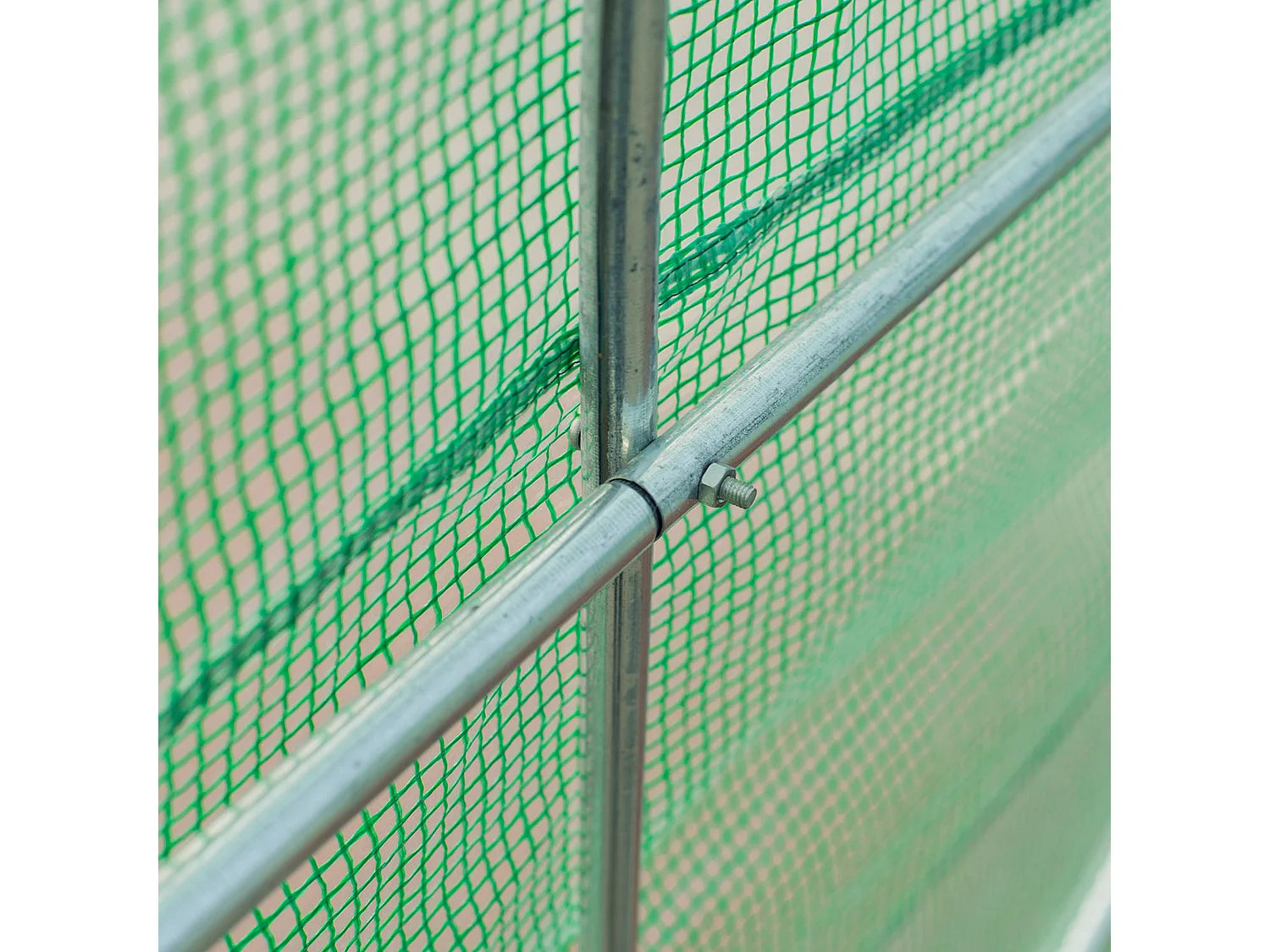 Serre tunnel pour tomates avec fenêtres, structure en acier, polyester, vert (445x190x200 cm)