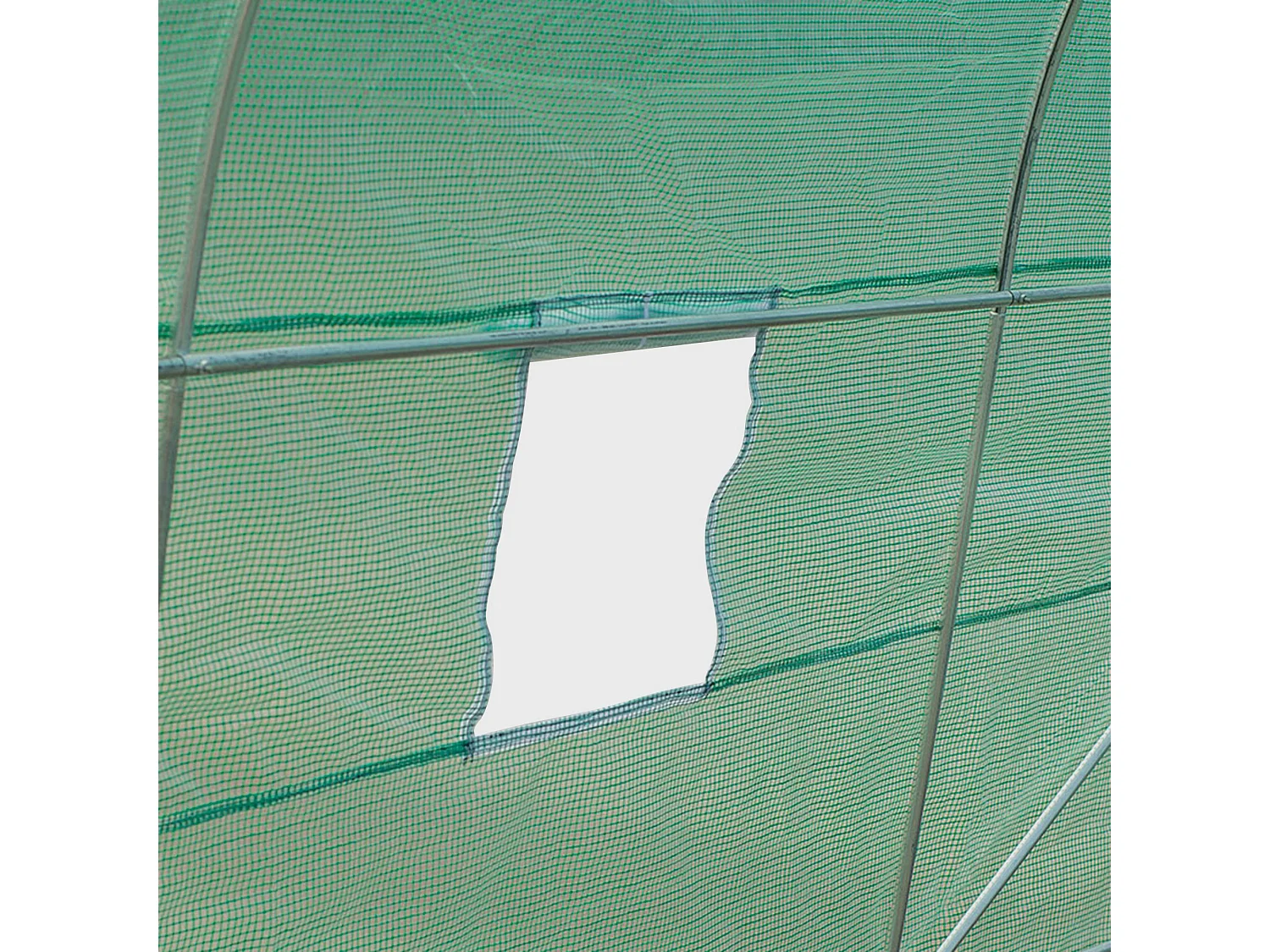 Serre tunnel pour tomates avec fenêtres, structure en acier, polyester, vert (445x190x200 cm)