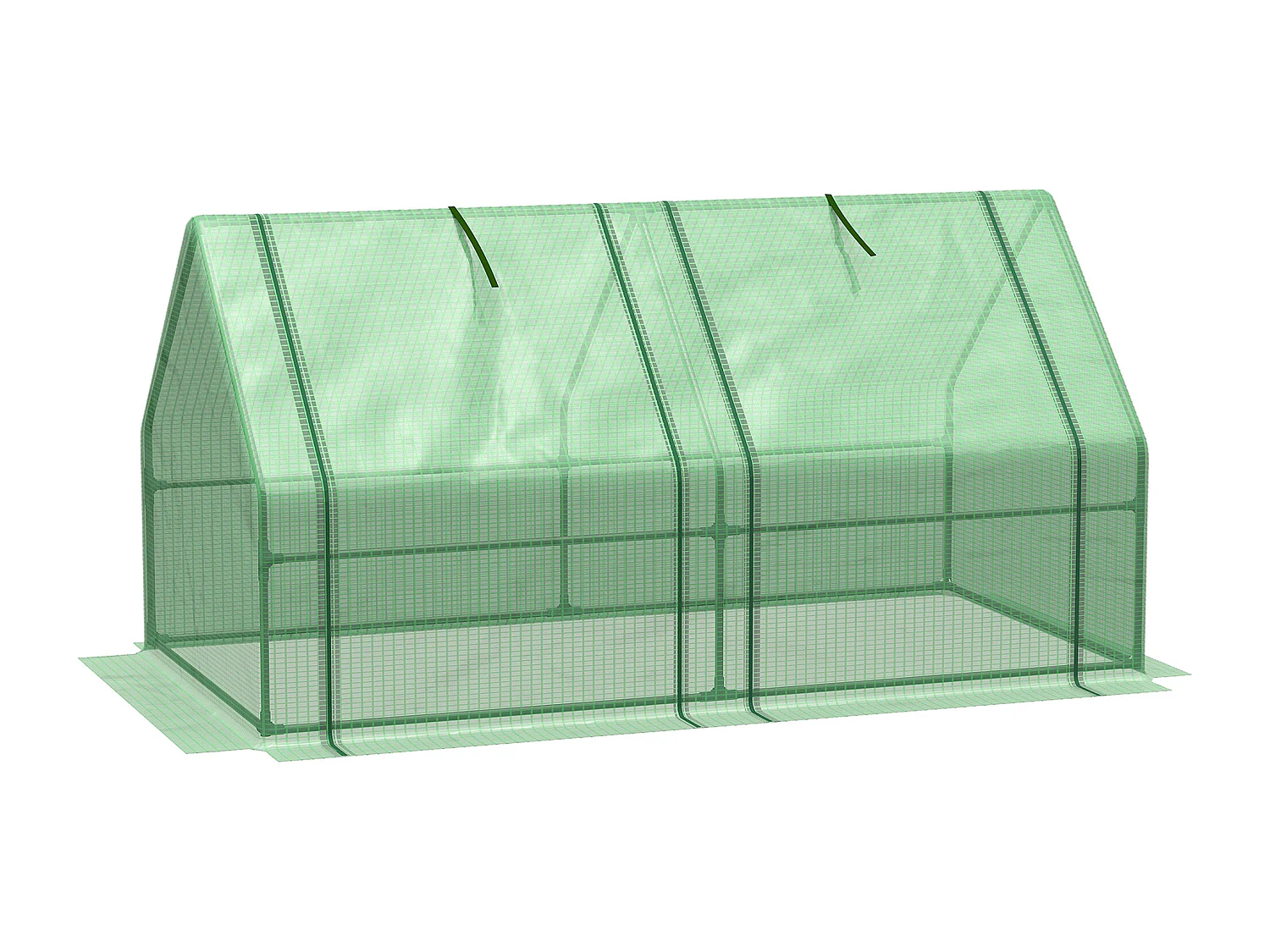 Tuinkas voor tomaten en planten, stalen constructie, polyester, groen (180x90x90 cm)