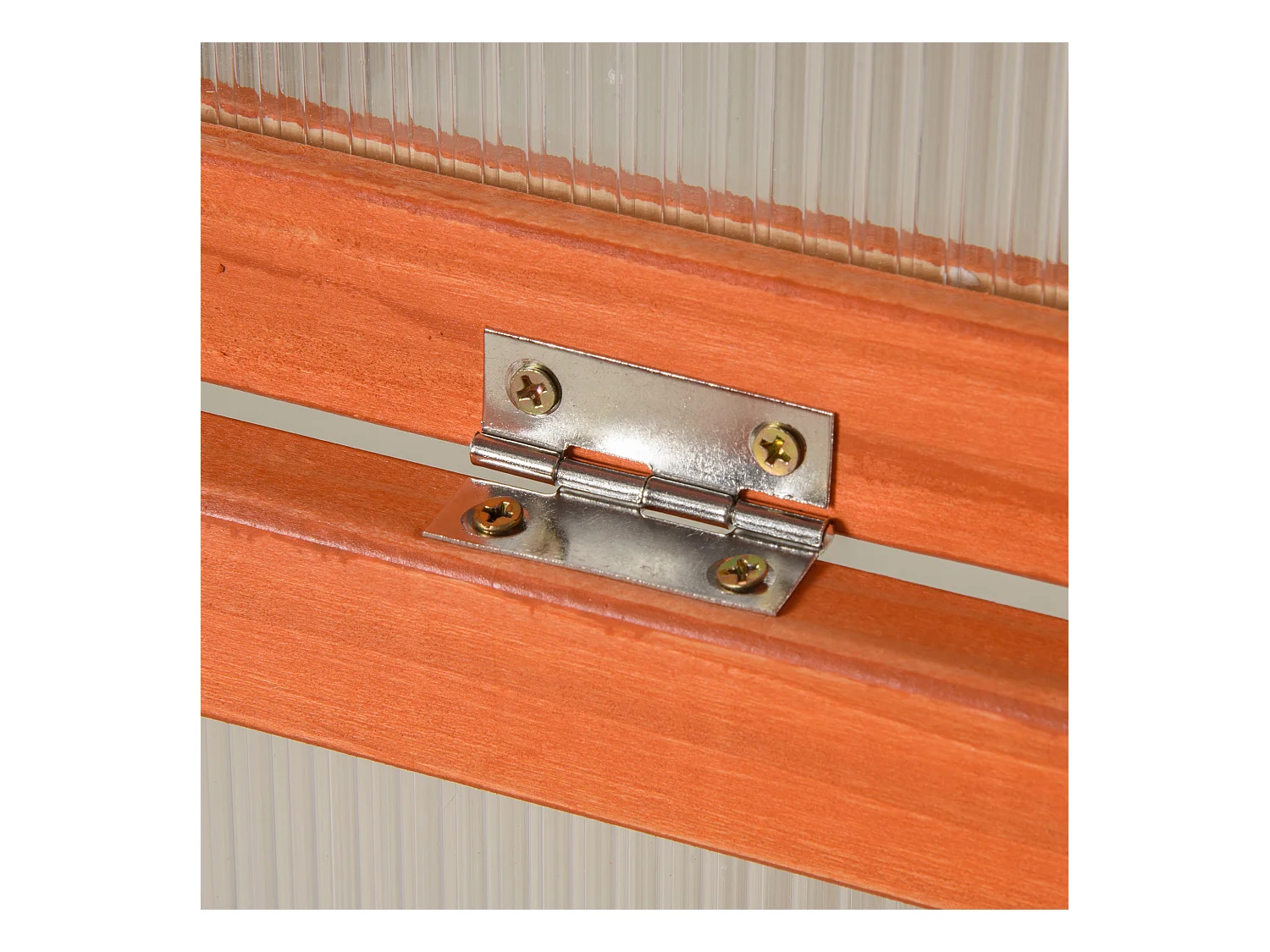 Serre de jardin avec couverture, bois massif et polycarbonate, orange, résistante aux intempéries (90x46x40cm)