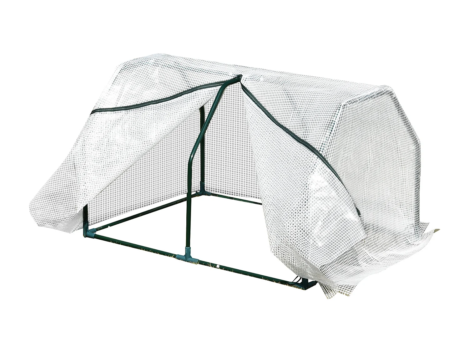 Mini kas voor planten, UV-kunststof afdekking, staal, wit (99x71x60 cm)