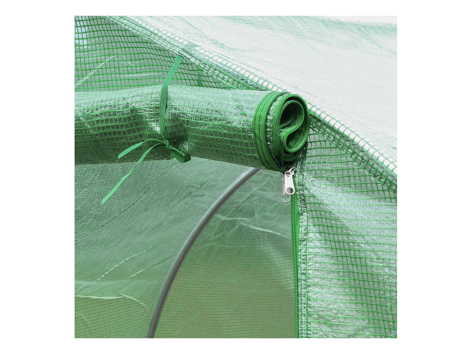 Bâche de remplacement pour serre tunnel, PE anti-UV, étanche, avec 6 fenêtres et porte enroulable, vert (300x300x200cm)