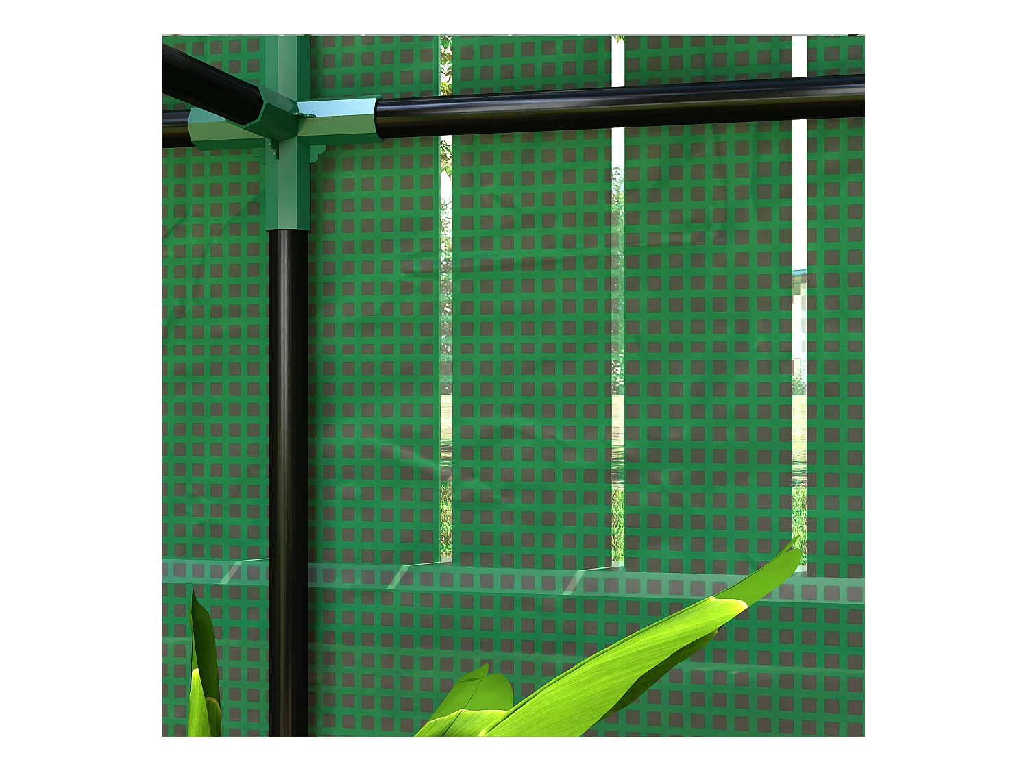 Tuinkas met planken, roldeur, staal, met UV-bescherming, voor groenten en planten, groen (100x40x150 cm)