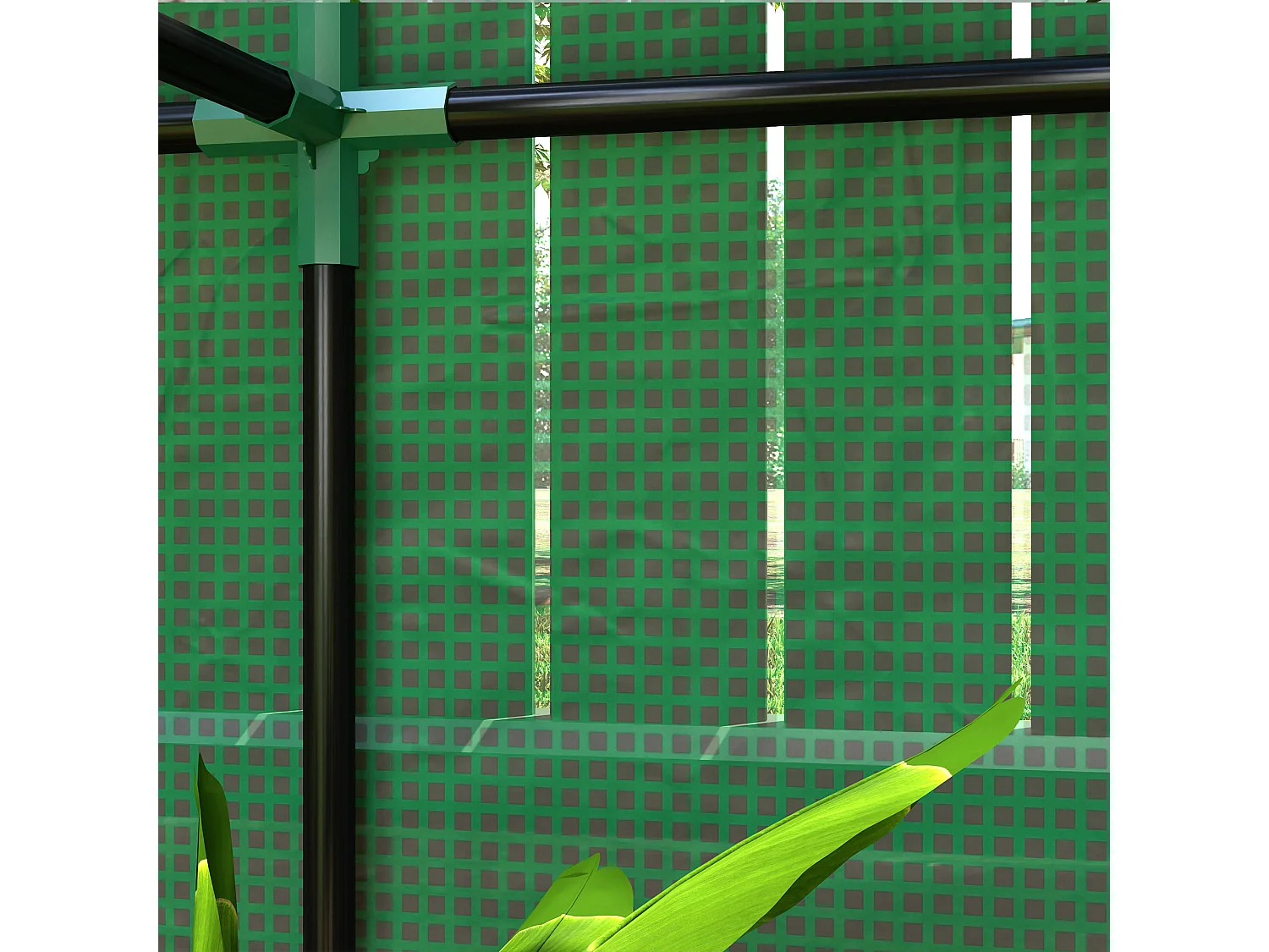 Serre de jardin avec étagères, porte roulante, en acier, avec protection UV, pour légumes et plantes, verte (100x40x150 cm)