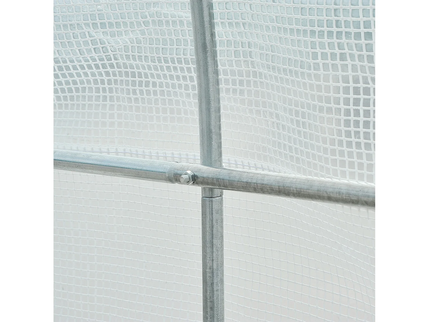 Tuinkas met ramen en deur, stevig metalen frame, transparante PE-afdekking, wit (350x200x200cm)