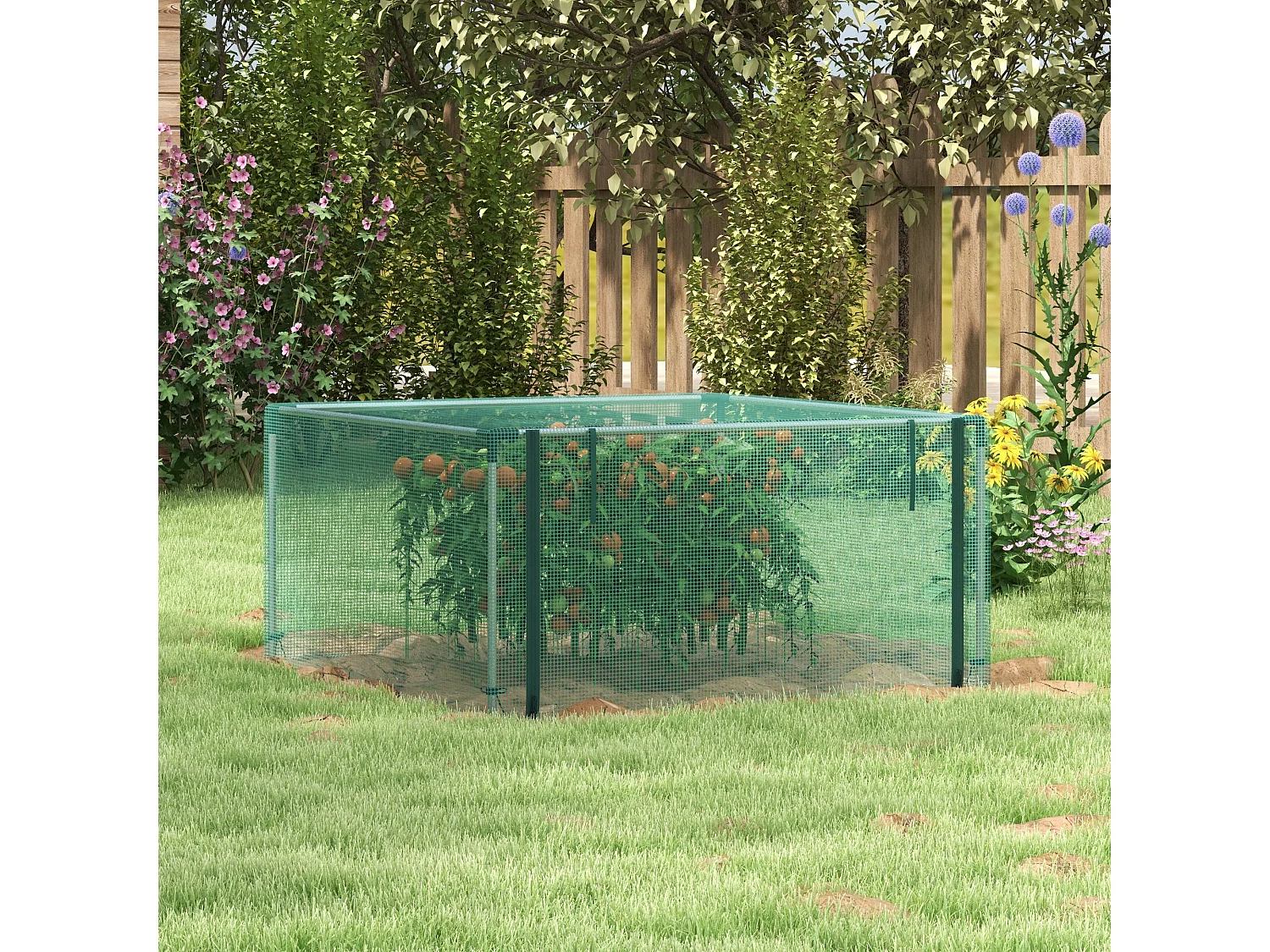 Insectennet met ritssluiting, staal, groen, (125x125x62,5 cm)