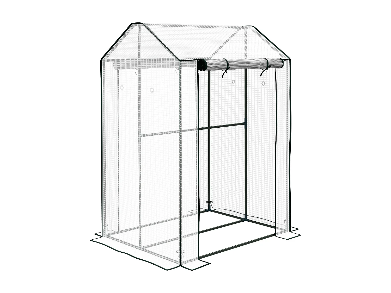 Tuinkas met dubbele deur, winddicht, PE, wit (100x80x150 cm)