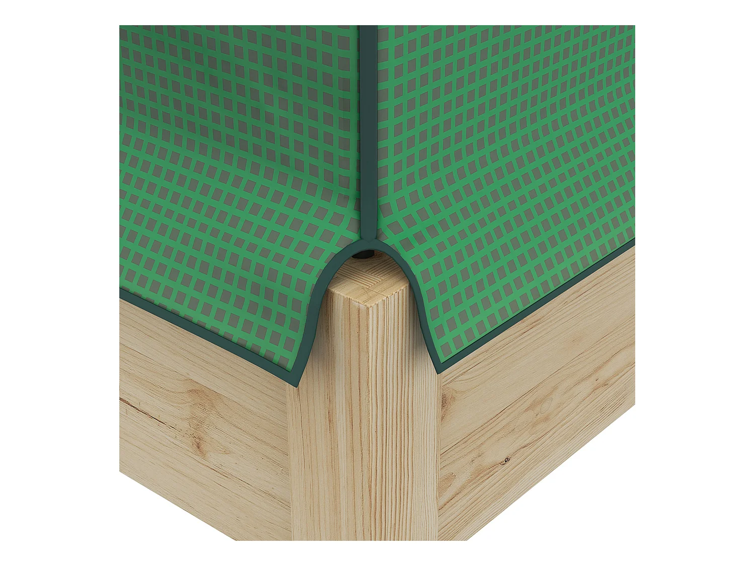 Bac potager surélevé avec serre, bois naturel et tissu, vert (86x60x165cm)