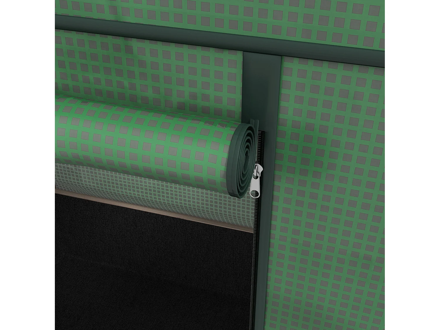 Bac potager surélevé avec serre, bois naturel et tissu, vert (86x60x165cm)