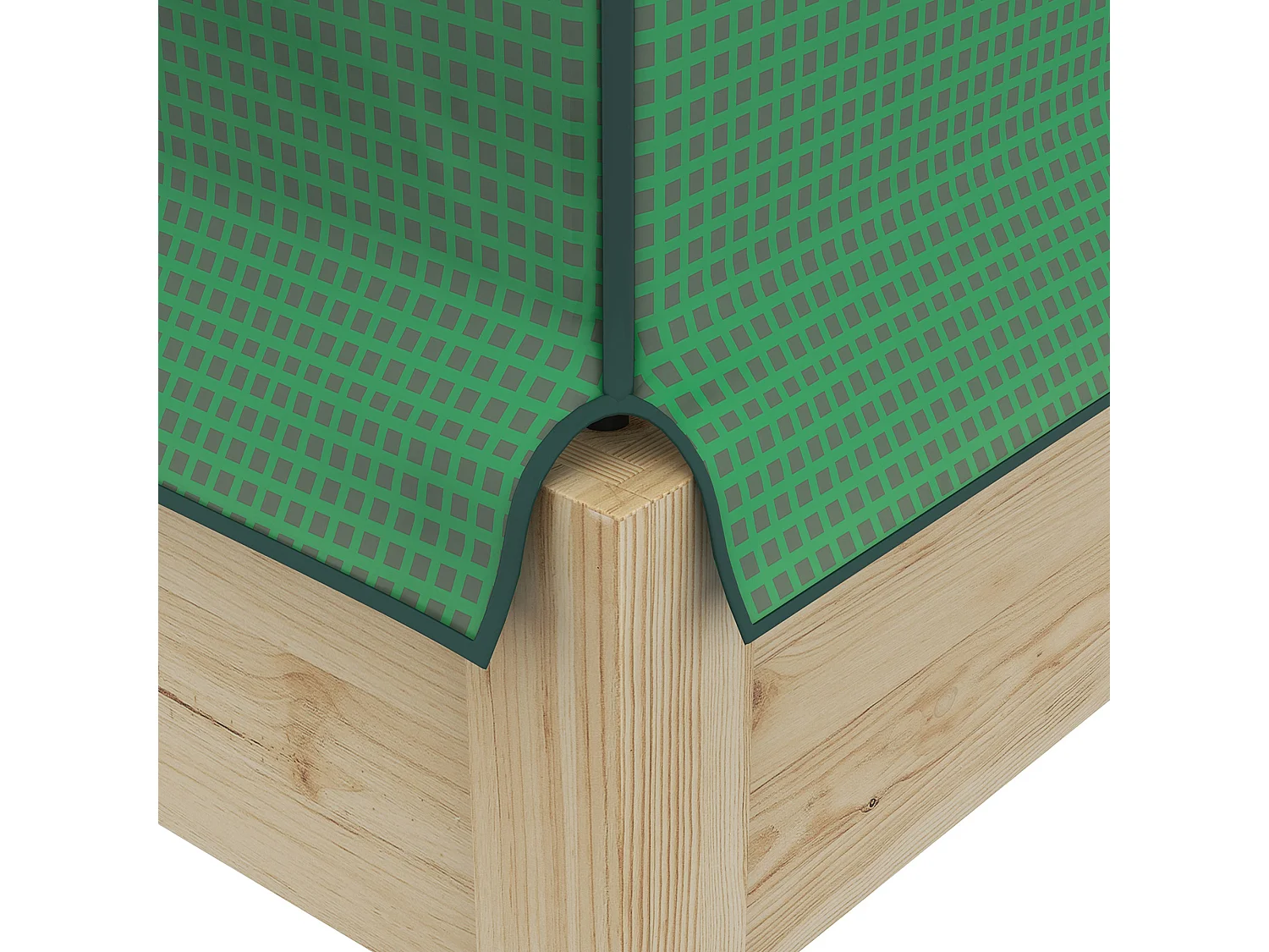 Bac potager surélevé avec serre, bois naturel et tissu, vert (86x60x165cm)