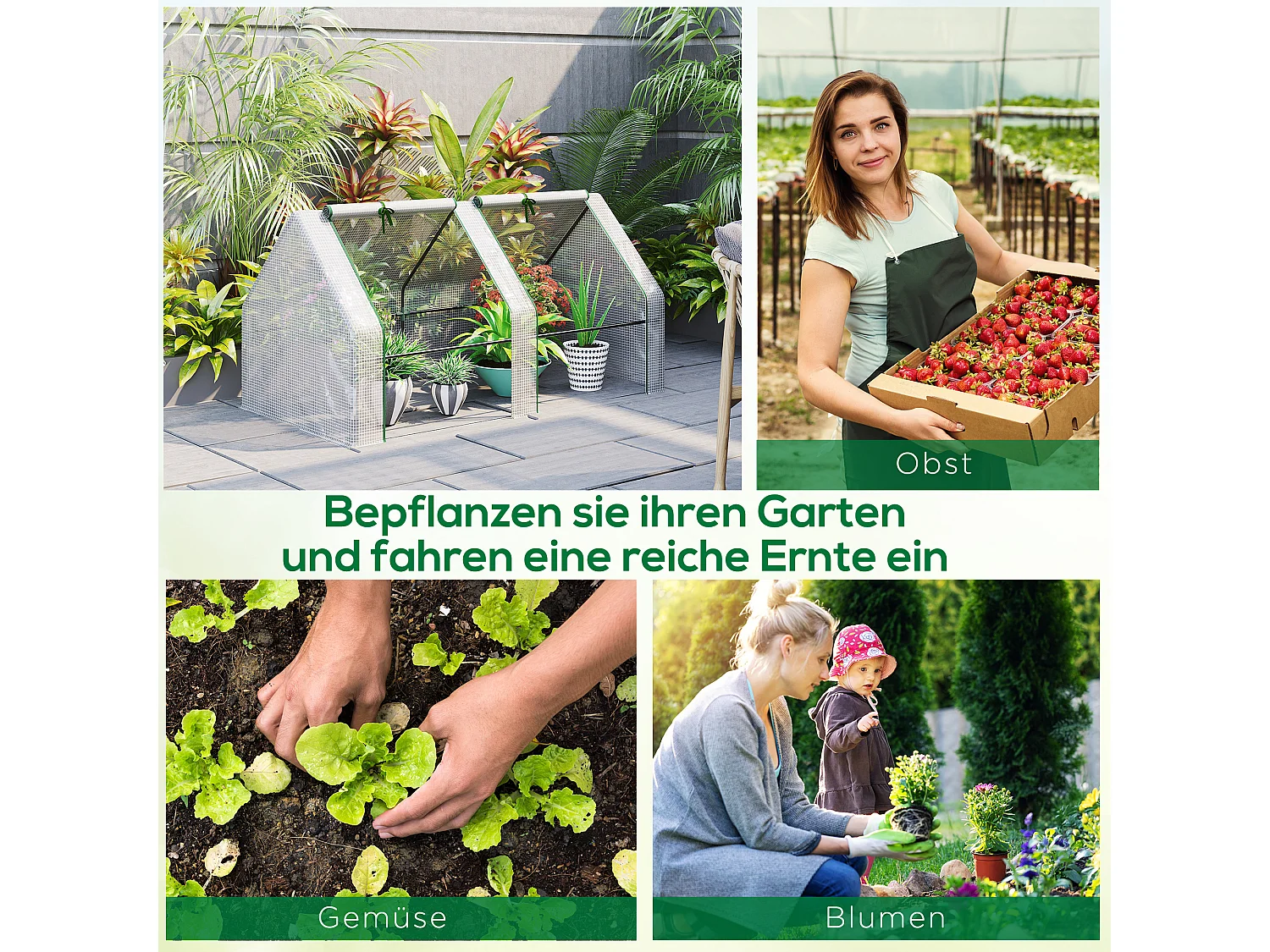 Minikas met rolramen, stalen constructie, wit (180x90x90cm)