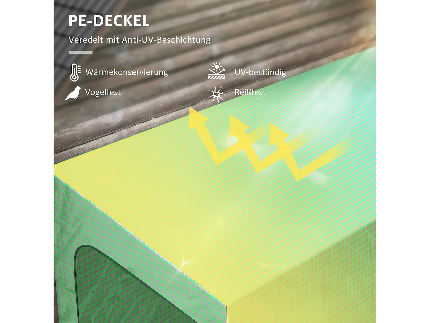 Serre tunnel de jardin avec 2 portes, protection UV et fenêtre latérale, structure en acier, couleur verte (200x80x200 cm)