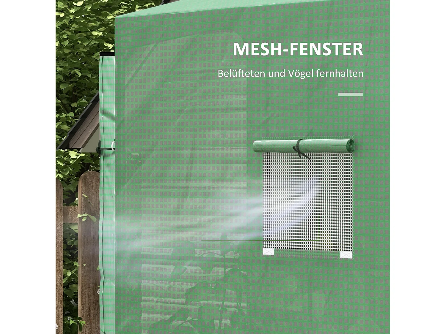 Serre tunnel de jardin avec 2 portes, protection UV et fenêtre latérale, structure en acier, couleur verte (200x80x200 cm)