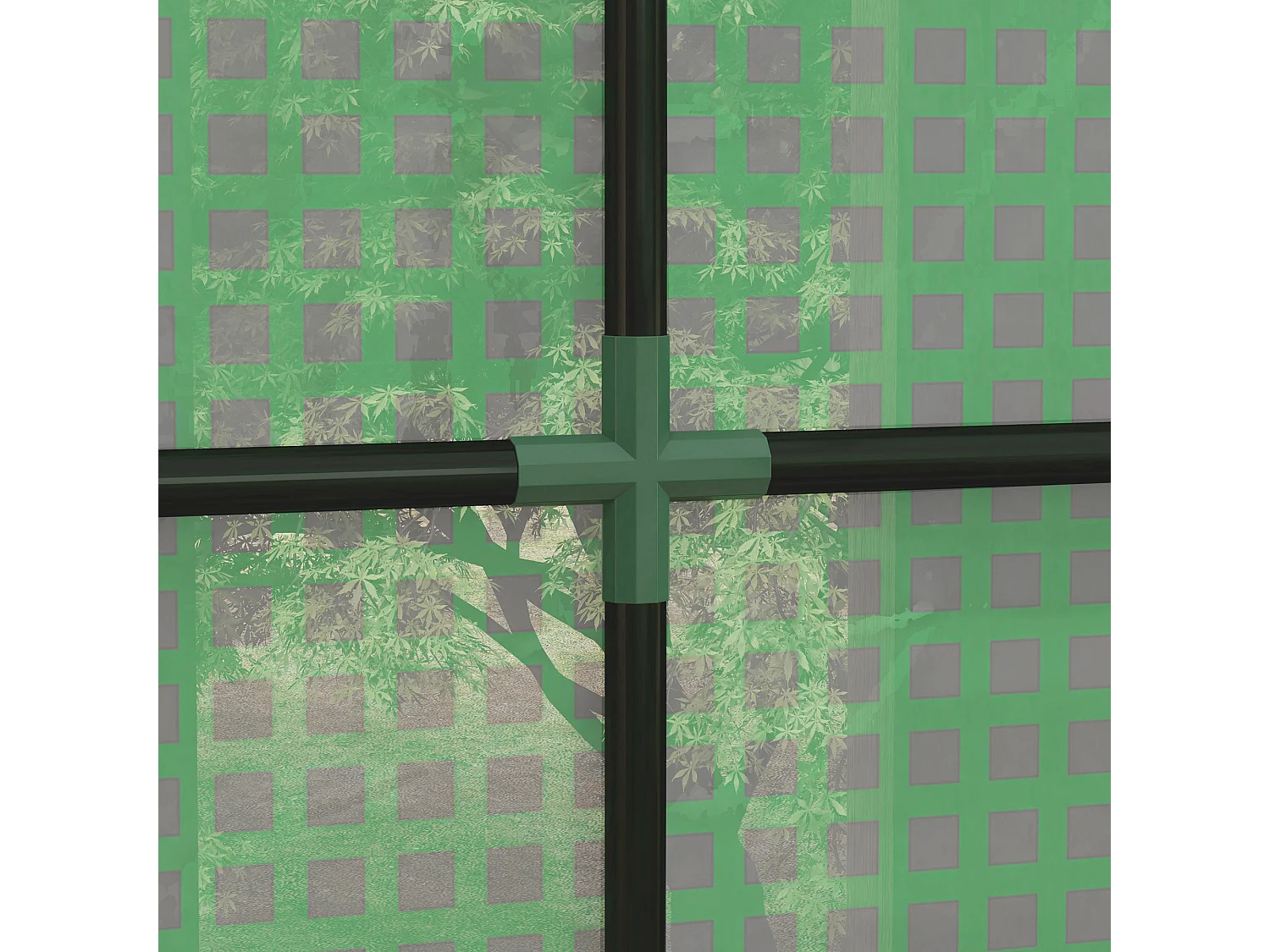 Serre tunnel de jardin avec 2 portes, protection UV et fenêtre latérale, structure en acier, couleur verte (200x80x200 cm)