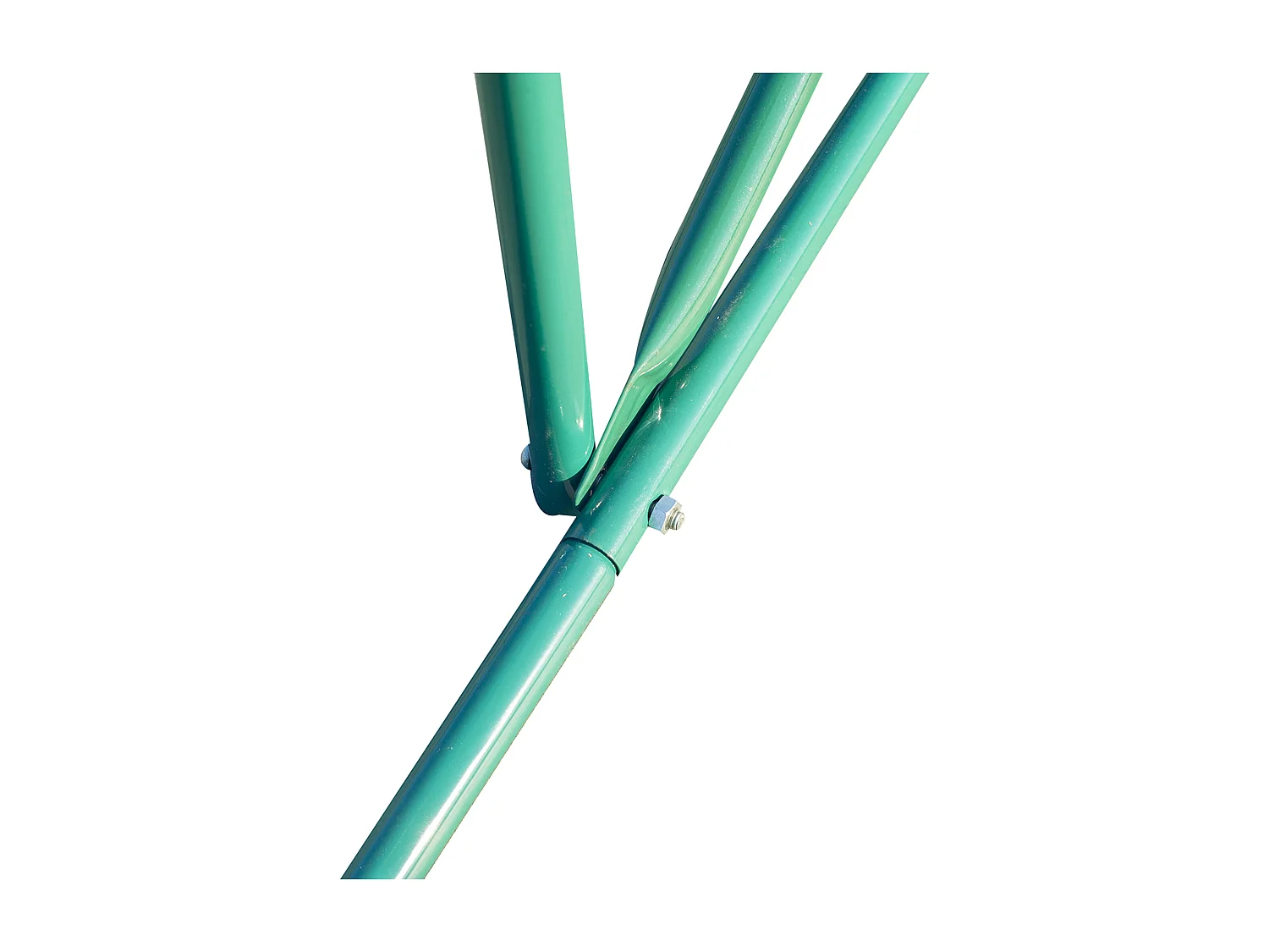 Tomatenkas met zadeldak, stalen frame, groen polyester (595x300x200 cm)